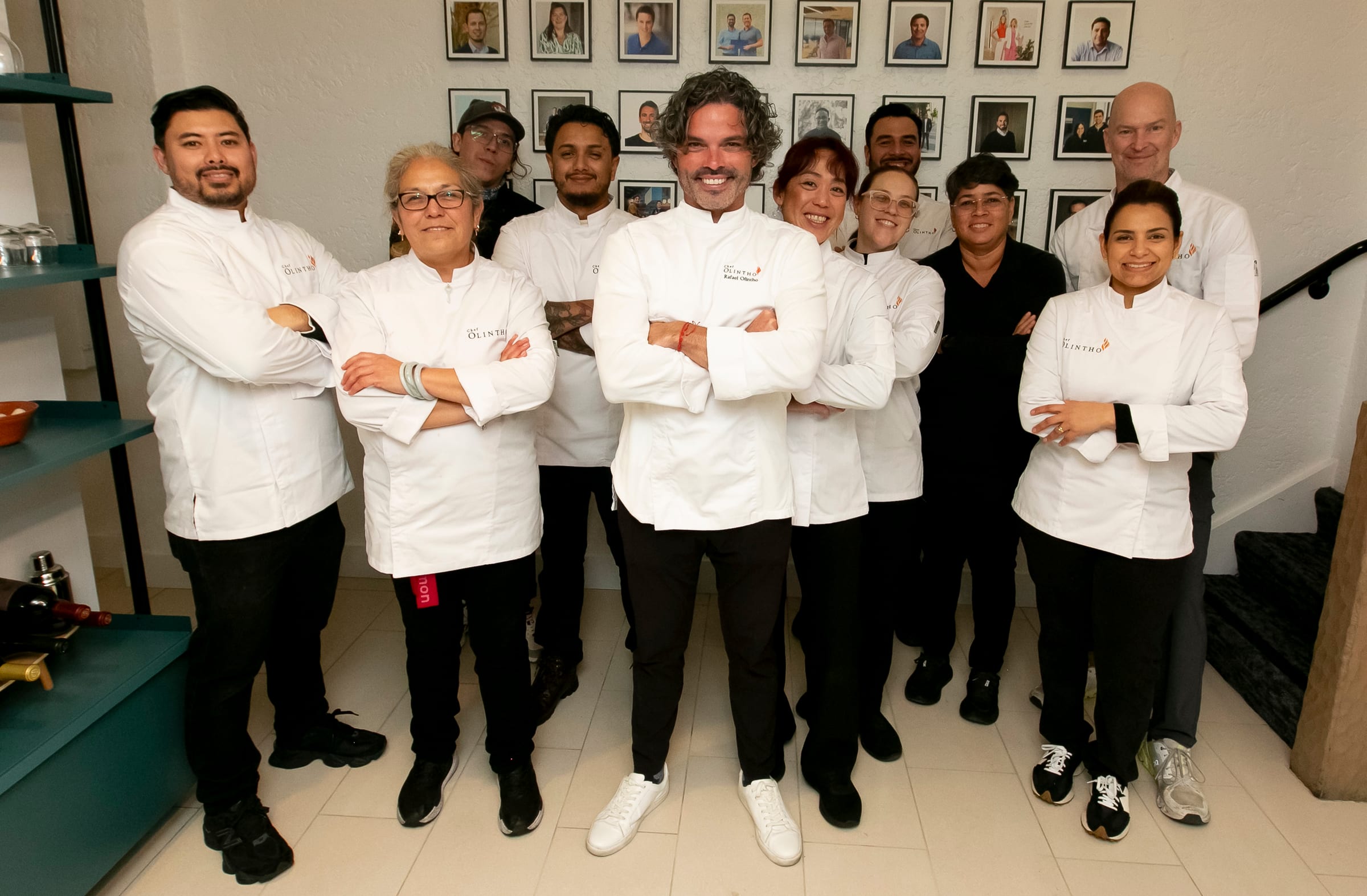 Chef Rafael Olintho with his professional culinary team following a private dining event in San Francisco